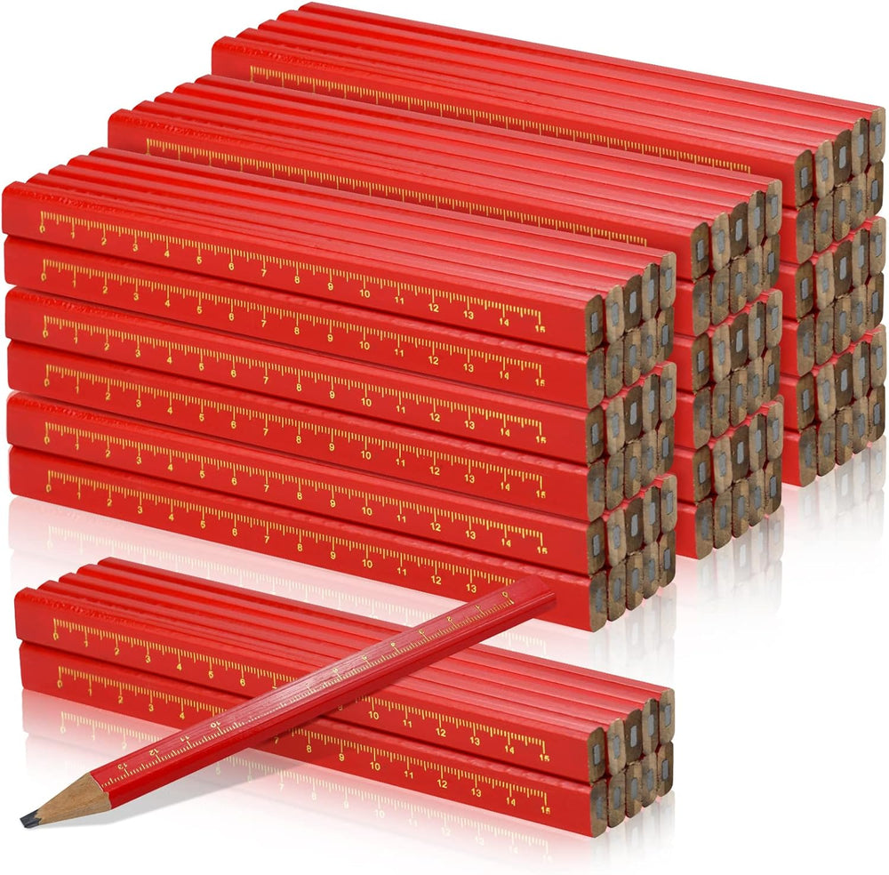 WYOMER 100 Pcs Carpenter Pencils, Octagonal Hard Black Carpenter Pencils, Construction Plan Pencils for WoodworkingMarking