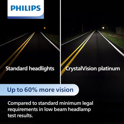 Philips 9003 CrystalVision Platinum Upgrade Headlight Bulb, Pack of 2