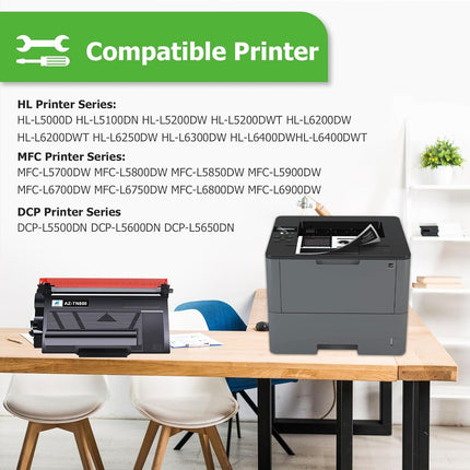 Aztech Compatible Toner Cartridge Replacement for Brother TN 850 TN850 TN-850 TN820 TN-820 HL-L6200DW MFC-L5850DW MFC-L5900DW MFC-L5700DW HL-L5200DW MFC-l5800DW Printer Ink High Yield (Black, 2-Pack)