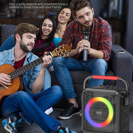 Karaoke Machine for Adults & Kids, Bluetooth Karaoke Speaker with Two Wireless Karaoke Microphones, PA System Speaker Supports TF Card/USB, AUX in, REC, Bass & Treble for Party/Meeting/Adults/Kids