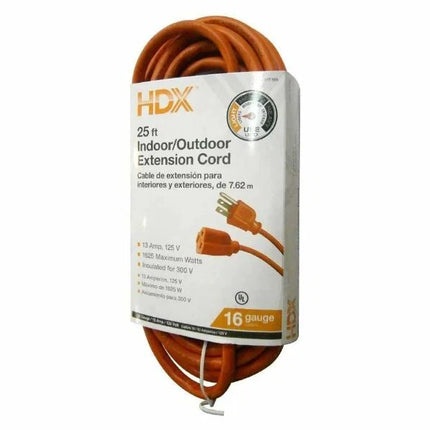 HDX 25 ft. 16/3 Light Duty Indoor/Outdoor Extension Cord, Orange