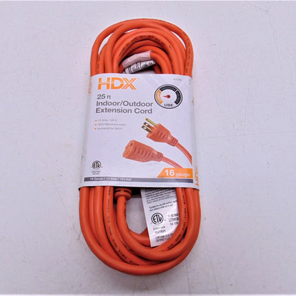HDX 25 ft. 16/3 Light Duty Indoor/Outdoor Extension Cord, Orange
