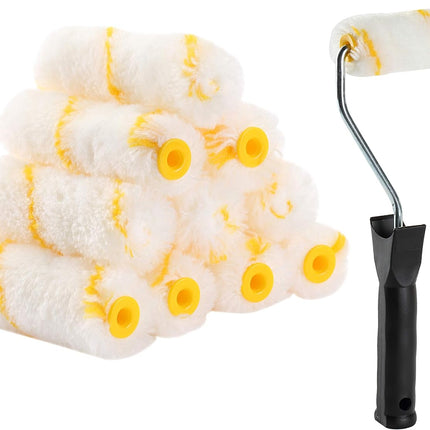 Bates- Paint Rollers, 4 inch Paint Roller with 10 Covers, Small Paint Roller, Paint Rollers for Painting Walls, Mini Rollers forPainting, Paint Roller Small, Paint Roller Frame, Wall Painting Tool