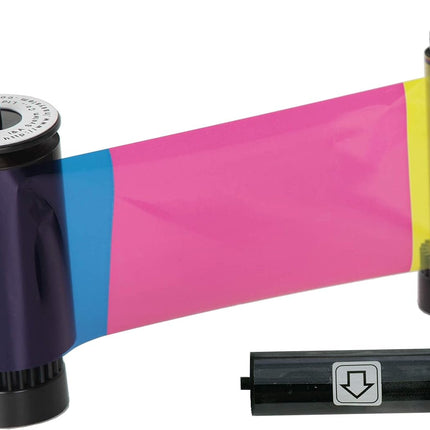 IDP SMART-31 and SMART-51 Series ID Card Printer Ribbon - YMCKO Full-Color, Resin Black and Overlay Panel Ribbonwith Cleaning Roller, 250 Cards/roll