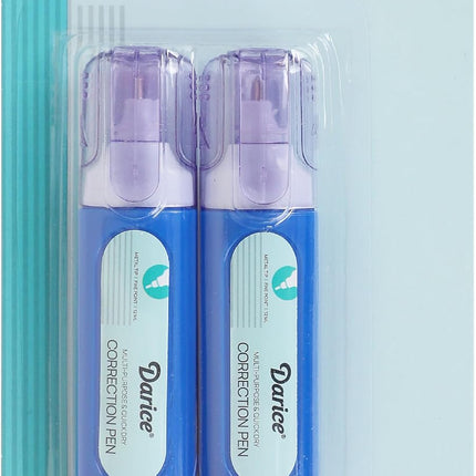 Darice Liquid Correction Pen Multi-Purpose Liquid White Out Pen with Metal Tip for School, Office & Home