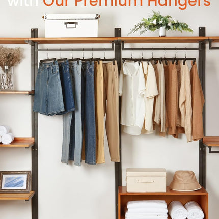 HOUSE DAY Black Pants Hangers, 12 Inch Skirt Hangers with Non-Slip Big Clips and 360° Swivel Hook, HeavyDuty Slim Plastic Pants Hangers, Space Saving Clip Hangers for Pants, Skirts, Short