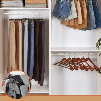 HOUSE DAY Black Pants Hangers, 12 Inch Skirt Hangers with Non-Slip Big Clips and 360° Swivel Hook, HeavyDuty Slim Plastic Pants Hangers, Space Saving Clip Hangers for Pants, Skirts, Short