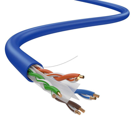 DRIPSTONE CAT6 1000ft 23AWG 550Mhz Solid UTP Ethernet Cable RJ45 CCA Bulk Network LAN Wire RJ45 Easy Pull Box(Dark Blue)