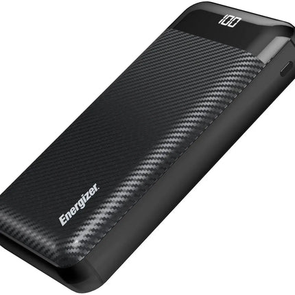 Energizer - MAX 20,000mAh 15W USB-C 3-Port Universal Portable Battery Charger/Power Bank w/ LCD screen for Smartphones & Accessories - Black