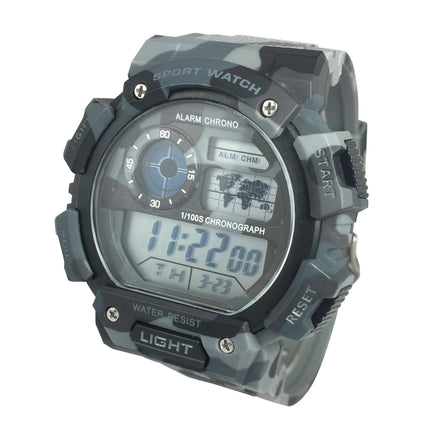 George Men's Digital Sport Wristwatch Plastic Strap GREY