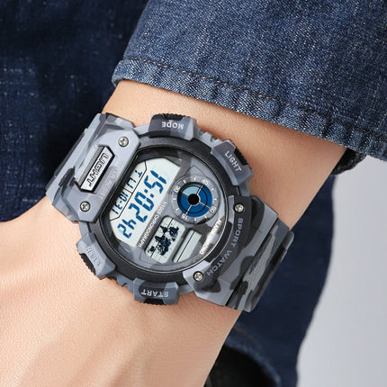 George Men's Digital Sport Wristwatch Plastic Strap GREY