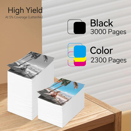 67XL for HP Ink 67 67XL with HP DeskJet 1255 2700 2700e 2755e 4155e 4155 Envy 6055e6455e 6400 6055 Envy Pro6452 6458 6475 Printer High Yield Black Color Combo Pack