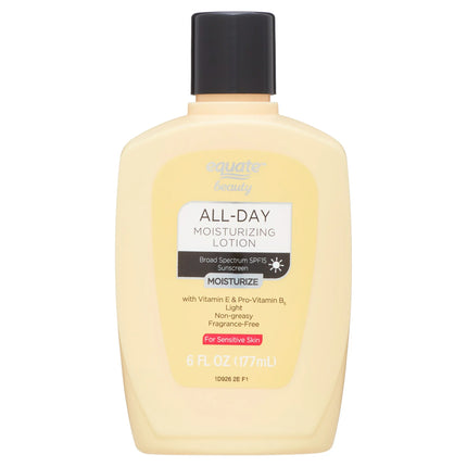 Equate All Day Moisturizing Sunscreen Lotion for Sensitive Skin, Broad Spectrum SPF 15, 6 fl oz