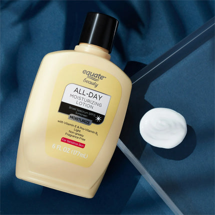 Equate All Day Moisturizing Sunscreen Lotion for Sensitive Skin, Broad Spectrum SPF 15, 6 fl oz