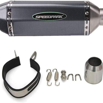 Exhaust Muffler Carbon Fiber 1.5-2"Inlet with Removable DB Killer for Street/Sport Motorcycles and Scooters with 38-51mm Diameter Exhaust Pipes