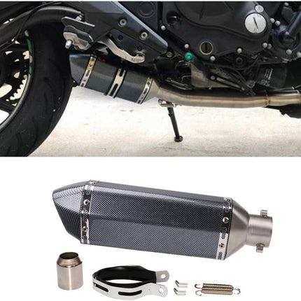 Exhaust Muffler Carbon Fiber 1.5-2"Inlet with Removable DB Killer for Street/Sport Motorcycles and Scooters with 38-51mm Diameter Exhaust Pipes