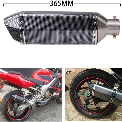 Exhaust Muffler Carbon Fiber 1.5-2"Inlet with Removable DB Killer for Street/Sport Motorcycles and Scooters with 38-51mm Diameter Exhaust Pipes