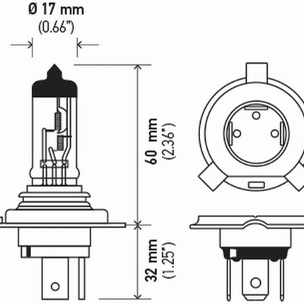 HELLA H4 24V HD Heavy Duty Bulb, 75/70W