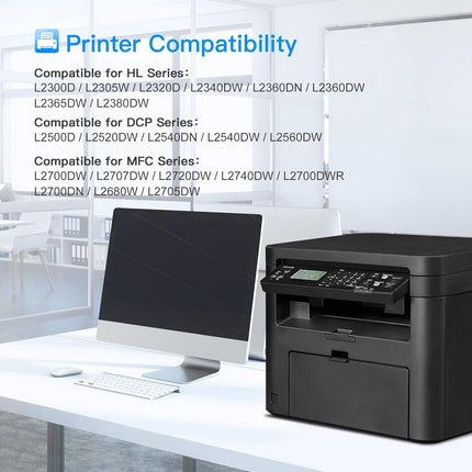 LxTek Compatible Toner Cartridge Replacement for Brother TN660 TN-660 TN630 TN-630 Compatible with HL-L2300DHL-L2380DW HL-L2340DW HL-L2320D DCP-L2540DW Printer(2 Pack, Black), High Yield