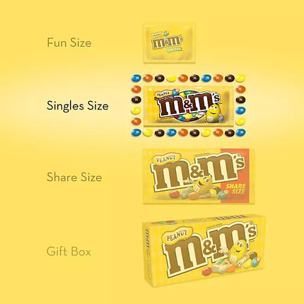 M&M'S Peanut Milk Chocolate Candy, Full Size, 1.74 oz