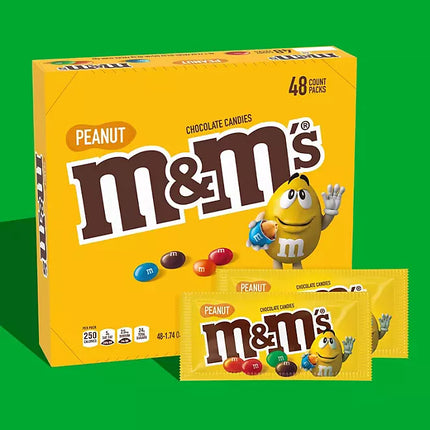 M&M'S Peanut Milk Chocolate Candy, Full Size, 1.74 oz
