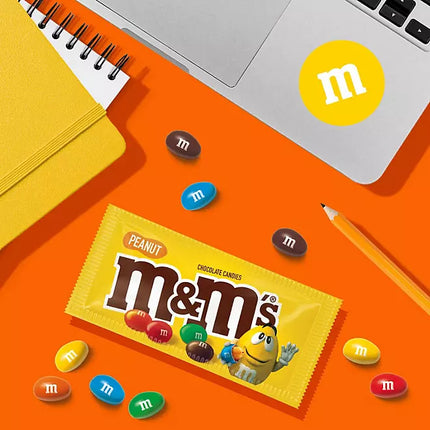 M&M'S Peanut Milk Chocolate Candy, Full Size, 1.74 oz