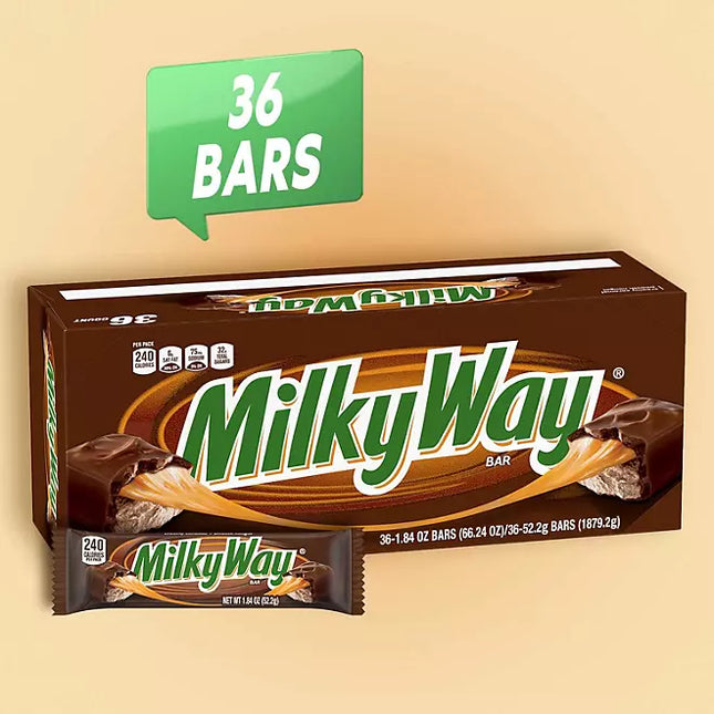 Milky Way Chocolate Candy Bars, Full Size, 1.84 oz