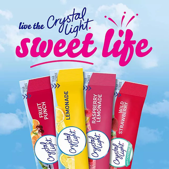 Crystal Light Lemonade, Fruit Punch, Raspberry Lemonade and WildStrawberry Powdered Drink Mix Variety