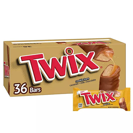 Twix Caramel Cookie Chocolate Candy Bars, Full Size, 1.79 oz., 36pk