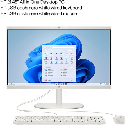 HP - 21.5" Full HD All-in-One - Intel Celeron - 4GB Memory - 128GB SSD- Cashmere White