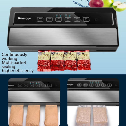 Ronegye Household Automatic Vacuum Packaging Machine Food Vacuum Machinery Small Vacuum Sealing Machine, CN Plug(Black)