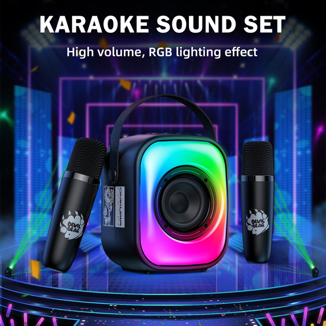 ONIKUMA L7 5W Karaoke Bluetooth Speaker with 2 Microphones(Black)