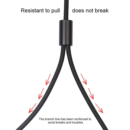 REXLIS 3635 3.5mm Male to Dual RCA Gold- plated Plug Black Cotton Braided Audio Cable for RCA Input Interface Active Speaker, Length: 1.8m