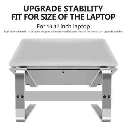 Desktop Aluminum Alloy Heightened Heat Dissipation Laptops Stand(Silver)