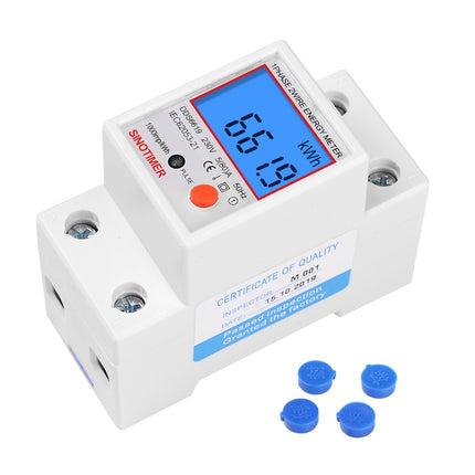 SINOTIMER DDS6619-012 Backlight Display Household Single-phase Rail Energy Meter 5- 80A(230V 50Hz)