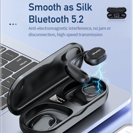 awei T69 Air Conduction Sport TWS Bluetooth Earbuds(Black)