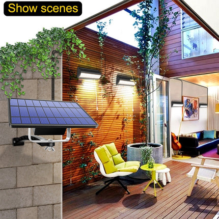 Pull-Switch 2 in 1 Solar Light 60-LEDs Landscape Courtyard Wall Lamp, Light Color:Warm Light(Black Shell)