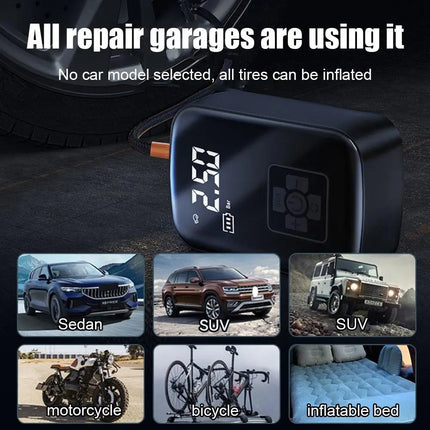 Car Portable Electric Tire Inflator Pump, Model: Wireless Dual Use