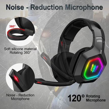 ONIKUMA K10 3.5mm Computer Games Wired Headset with RGB LED Light