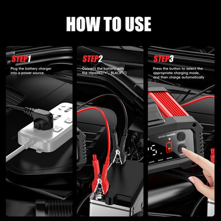 FOXSUR 25A 12V/24V Portable High-Power Car Ship Motorcycle Charger(AU Plug)