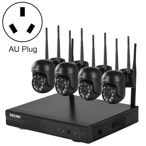 ESCAM WNK614 HD 3.0 Million Pixels 8- channel Wireless + 4IPC Wireless NVR Security System, AU Plug