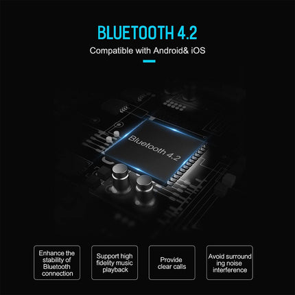 Rock B300 Wireless Bluetooth V4.2 FM Transmitter Radio Adapter Car Charger, With Dual USB Output & Hand-Free Calling, Music Player Support USB Flash Drive & U Disk, Compatible with IOS & Android