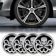 4 PCS Car-Styling Skull Pattern Wheel Hub Decorative Sticker, Diameter: 5.8cm