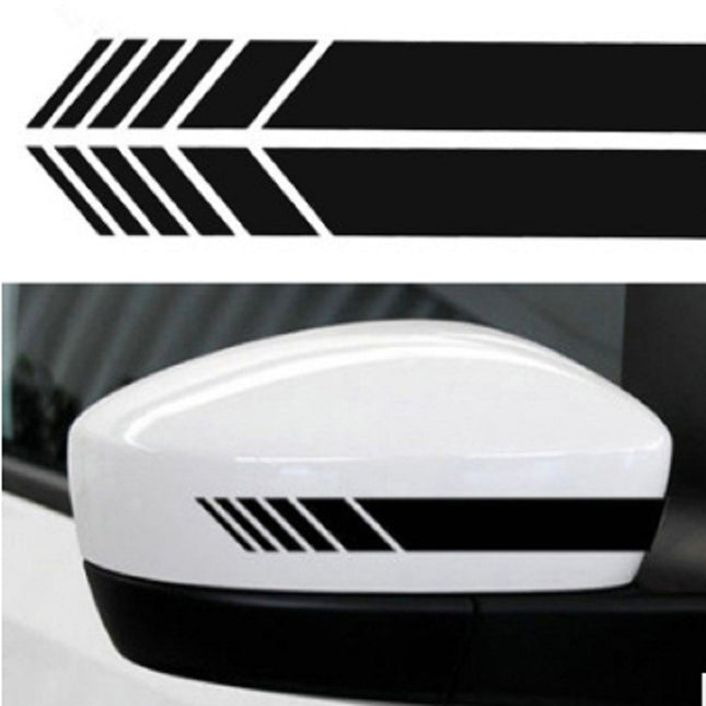 Simple Rearview Mirror Car Stickers Rearview Mirror Personality Scratches Reflective Car Stickers(Black)