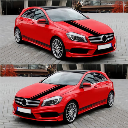 D-936 Stripe Pattern Car Modified Decorative Sticker(Black)