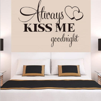 Always Kiss Me English Alphabet Carved Wall Sticker Home Decor