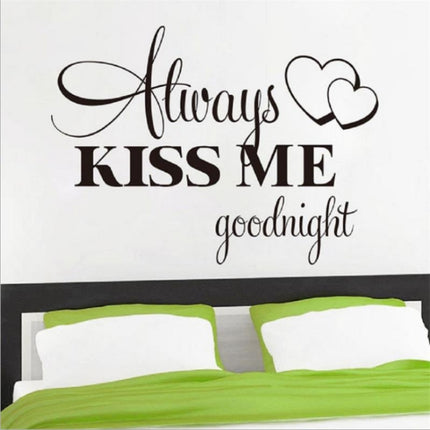 Always Kiss Me English Alphabet Carved Wall Sticker Home Decor