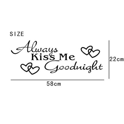 Always Kiss Me English Alphabet Carved Wall Sticker Home Decor