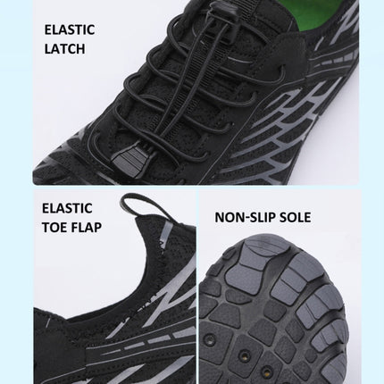 Mens Boys Water Shoes Quick Dry Aqua Socks Barefoot Beach Shoes Comfort Swim Sneakers, Size: 44(Black)