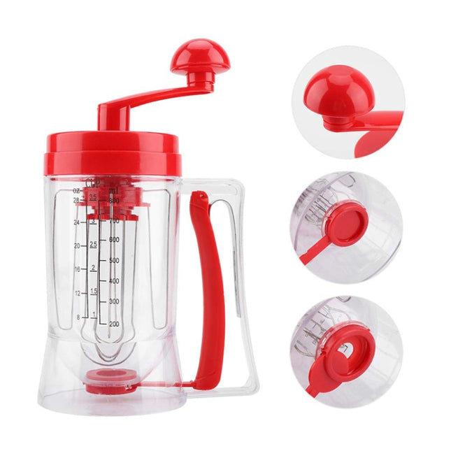 Hand-Operated Batter Dispenser Kitchen Baking Liquid Dividing Tool(Red)